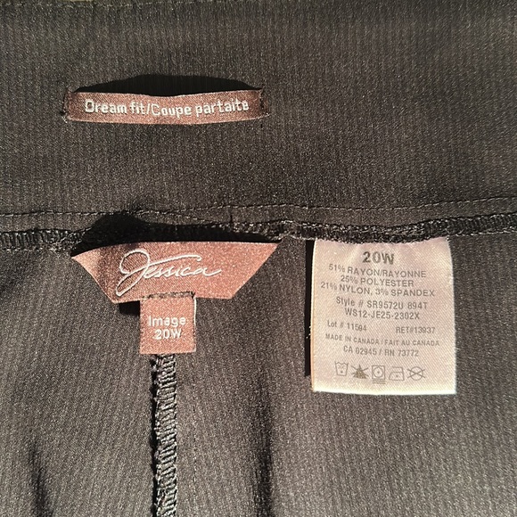 Jessica Dream Fit Black Pinstriped Pants size 20w - Picture 3 of 3